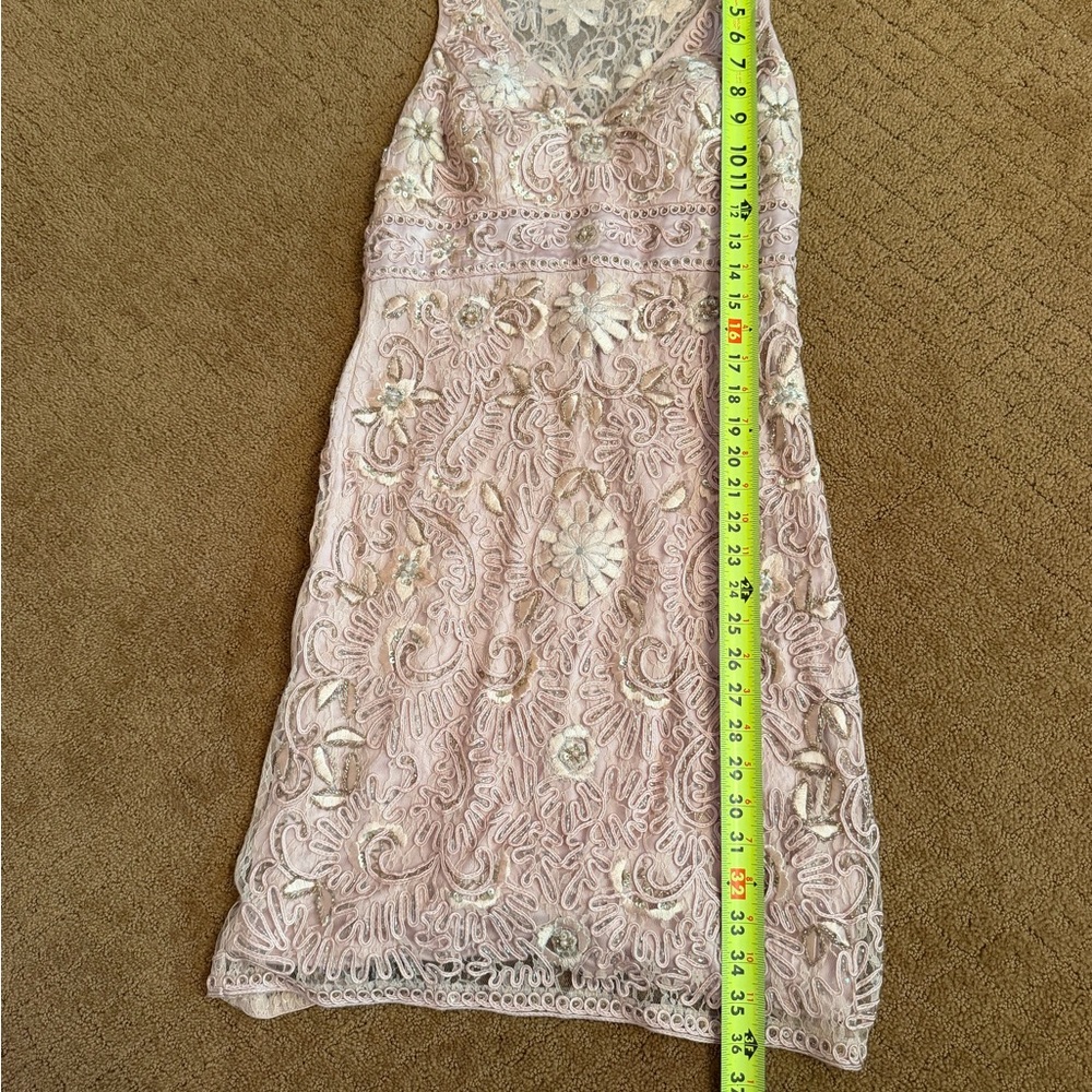 Sue Wong Pink Floral Embroidered Midi Dress - Picture 3 of 9